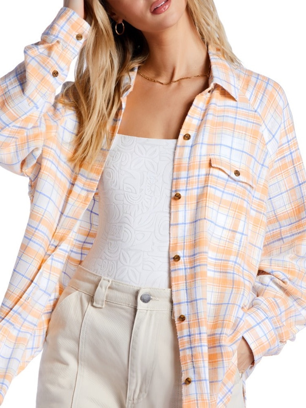 Billabong Women’s Plaid Shirt - Picture 2 of 6